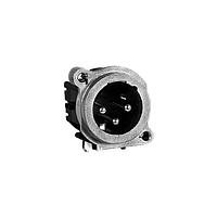 Amphenol SINE Systems AC3MBH1-AU-PRE XLR Connectors 3 Pole XLR M Chassis Receptacle BType Nickel Finish Gold Plate Contact Horiz PCB