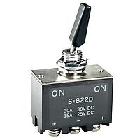 NKK Switches S822D High capacity standard size toggles DPDT ON-NONE-ON SCREW LUG