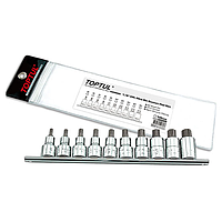 TOPTUL GAAG1002 Ribe Bit Socket Rail Set (10PCS, 1/2")