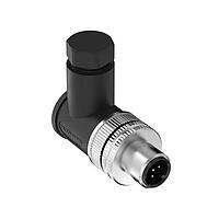 Banner Engineering BFW-M12M5A-6X M12 Field Wireable Connector Field Wireable: M12; 5-pin Right Angle Male; 22 AWG 4-6 mm Cable Range; Screw Terminal; PA+GF Black Body; Aluminum Alloy Coupling Nut
