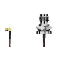 GCT (Global Connector Technology) CAB438RF-0200-A-1 RF Cable Assemblies MMCX RAd plug2Isolated TNC BH R Mt wO-ring 200mm Wshr-Nut RG178 Brwn