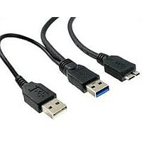 Qualtek Electronics 3023011-01M USB 3.0 USB 3.0 A-MICROB W/PWR CBL BLK