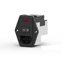 Corcom - TE Connectivity PE0SXDH3A Inlets 3A DUAL FUSE HORIZONTAL MOUNT