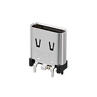 GCT (Global Connector Technology) USB4220-03-0930-C Receptacle USB-C Rec 3u Gold Vertical 16p SMT & TH Stakes Pegs, H=9.30