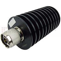 Fairview SA3N512-20 20 dB Fixed Attenuator N Male To N Female Up To 3 GHz Rated To 50 Watts With Black Aluminum Heatsink Body