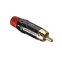 Amphenol Audio ACPL-CRD Cable Mount RCA PLG BLK Chromate Red Flex Grommet
