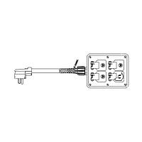 Molex 1301350380 Outlet Boxes ANGL PWR BX W/5-15 DPLX MESH & ANGLE PLG