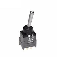 NKK Switches B19AP Subminiature antistatic toggles SPDT ON-OFF-(ON) PC