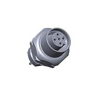 Amphenol LTW MSBS-05PFFP-SH7002 Circular Metric Connectors M Series Sensor Connector, M12, B Code, Metal, 4A, 05 pins, Female Connector, Female Contact, Hexagonal, M16*1.5, Screw Thread, PCB 180 , Receptacle, Rear Fastened, IP67