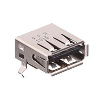 Amphenol Commercial Products GSB12111031EU USB Type A Connectors USB2.0, A, RightAngle, DIP, GF, BLACK