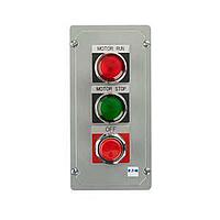 Eaton 10250T3536 Control Station, Three Element PB STAT 110V PILOT 2 BUTTONS