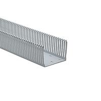 HellermannTyton 181-00152 Slotted Wall Wiring Duct High Density Slotted Wall Wiring Duct, 4" x 3", Adhesive, PVC, White, 120ft/Carton