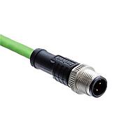 Amphenol LTW M12A-02BMMM-SL8C10 Sensor Cables / Actuator Cables SPE, M Series M12 Interface, A Code, Metal, 4A, 02 pins, Male Connector, Male Contact, Straight, Screw Thread, Overmolded, Length 10000mm, IP68