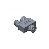 Amphenol LTW SS-080808-FMF-YS001 Circular Metric Connectors Circular Metric Connector, Y Adaptor, Metal, A Coding, 2A, 08 pins, (End 1) Female Female, (End 2) Male Male, (End 3) Female Female, Screw Thread, IP68 Mated