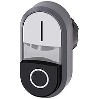 SIEMENS 3SU10313BB610AK0 Flat/Raised Button TWIN BUTTON, MOM, WHITE/BLACK