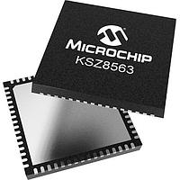 Microchip Technology KSZ8563RNXV-TR Ethernet Switches 3-Port 10/100 Ethernet Switch with Fault Recovery, 1588 v2, AVB, EEE, WOL, QoS, LinkMD+, extended temp