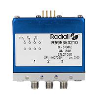 Radiall R595833220 Coaxial Switches SPDT terminated Platinum SMA2.9 40GHz Latching 24Vdc TTL Pins terminals