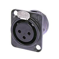 NEUTRIK NC3FD-L-BAG Connectors 3P F RECEPT D SERIES SODR SPRNG BLK/SILV