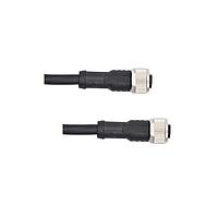 Amphenol LTW MSAS08FL-SASFL-SB001 Sensor Cables / Actuator Cables M12 Circular Metric Connector, A Code, Metal, 2A, 08 pins, Female Connector, Female Contact, Straight-to-Straight, Screw Thread, Overmolded Double Ended, Length 1000mm, IP68 / IP69K