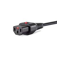 Schaffner IL13P-CH1-H05-3100-200 AC Power Cord w/Lock IEC C13 + Female plug, straight, lock - SEV1011, straight - H05VV-F, 200 cm, Black, 3x1.00 mm