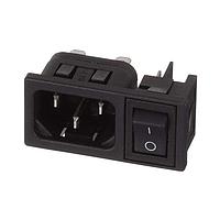 Bulgin BZM42/Z0000/53B IEC Inlets INLET W/SWITCH S.P. SW, 4.8MM TAB