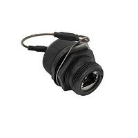 Bulgin PXM06106FENBKSH Connectors Black Electroless Nickel Aluminium Jam Nut Connector with Cap - EMI Shielded - Cat6a Female