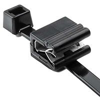 HellermannTyton 156-02226 Serrated, Inside 2-Piece Cable Tie & Edge Clip, 8.0" Long, EC5A, 13 mm Panel, 50lb, PA66HIRHSUV/PA66HIRHSUVR5, Bk, 100/pkg