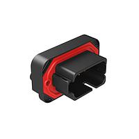 Amphenol SINE Systems AT15-1612PB-BM03 Boardlock PCB Mount Receptacle 13 Position PCB Receptacle with Flange, Tin Plated, Self-Threading, Gasket, Black