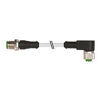 Murrelektronik 7000-40121-2340100 Sensor Cables / Actuator Cables M12 male 0 / M12 female 90, PUR 4x0.34 gy UL/CSA+drag chain 1m