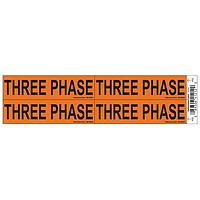 HellermannTyton 596-00945 Labels Voltage Marker, 1.125" x 4.25", Three Phase, Vinyl, Orange, 4/card, 50 cards/pkg