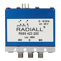 Radiall R585352300 Coaxial Switches SPDT TermRamses SMA 3GHz Ltch Self-CO 12Vdc TTL Diode Internal loads Pins Term.