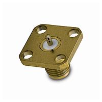 Amphenol RF 132150 Connectors SMA 4 HOLE FLANGE JK BLUNT POST GOLD