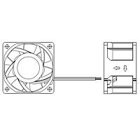 Delta Electronics, Inc. PFB0612UHE-T500 Axial DC Fan, 60x38mm, 12VDC, 67.85CFM, 16.8W, 61.5dBA, 12000RPM, Ball Bearing, IP55