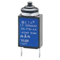 E-T-A Circuit Breakers 106-M2-P10-6A Miniature Miniaturised single pole thermal circuit breaker with push-to-reset tease free, trip-free, snap action mechanism (R-type TO CBE to EN 60934), threadneck mounting.  Approved to CBE standard EN 60934 (IEC 60934). For higher current rati