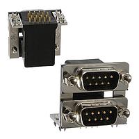 NorComp 178-009-613R481 Dual Port D-Sub Connectors RA 9POS ML/ML 5A