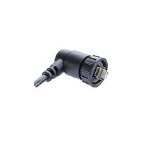 Amphenol LTW RJS-5EAMMM-LR7E04 Cat 5e RJ, Large Size, Plastic, 1.5A, Cat 5e, Right Angle, 2 Points Lock, Overmolded, Length 4000mm, IP67