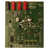 Infineon TLF35584QVVS1BOARDTOBO1 Evaluation Boards This application board enables you to test the performance of the TLF35584QVVS1 functional safety system-supply for AURIX micro processor. The device consists of a step up/down pre regulator and three linear post regulators and two trackers.